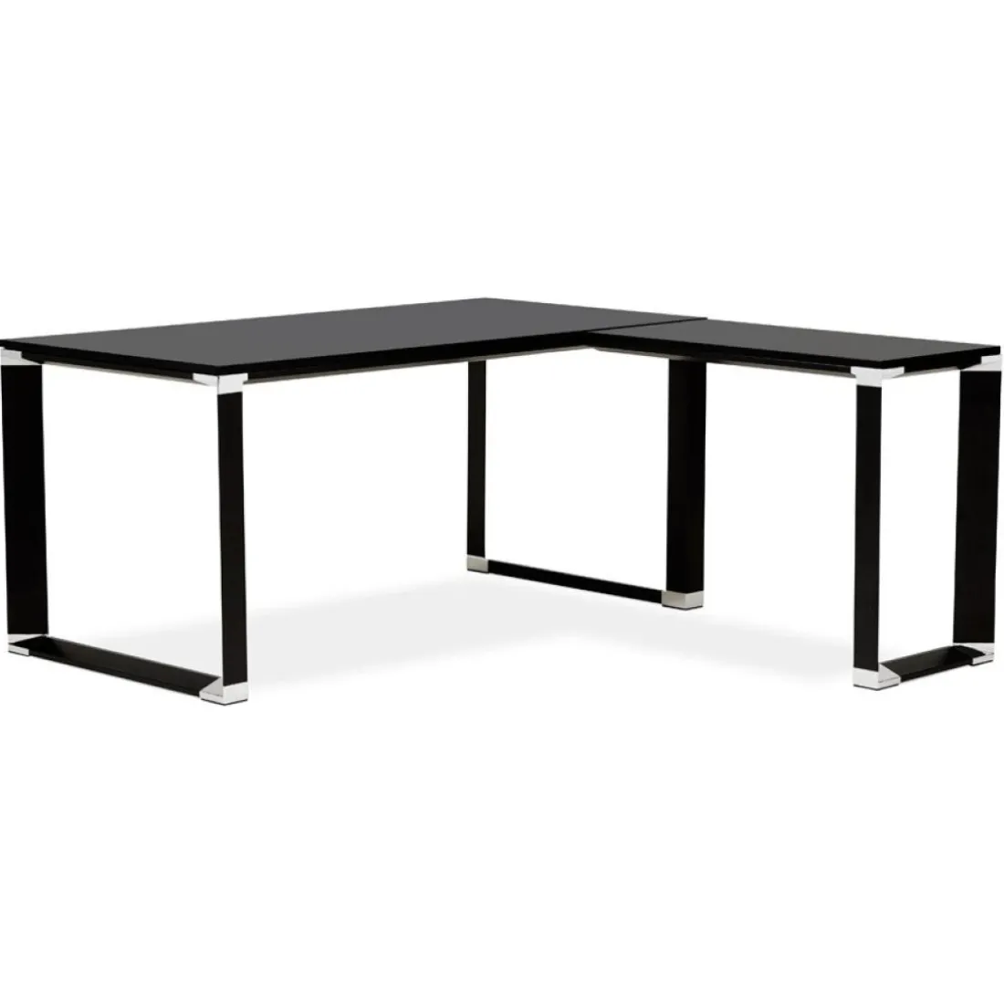 Bureau de direction en angle design 'XLINE' en bois noir