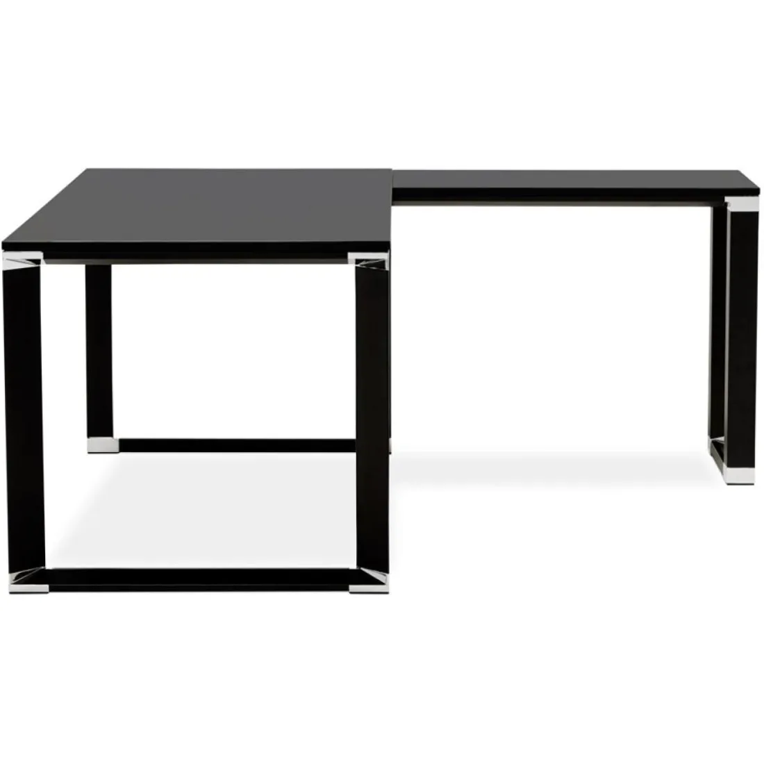 Bureau de direction en angle design 'XLINE' en bois noir