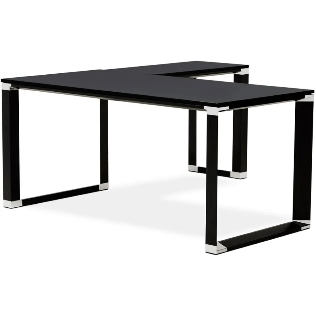 Bureau de direction en angle design 'XLINE' en bois noir