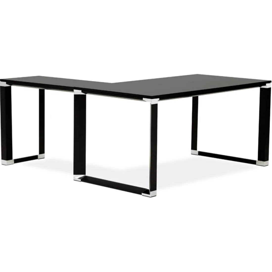 Bureau de direction en angle design 'XLINE' en bois noir