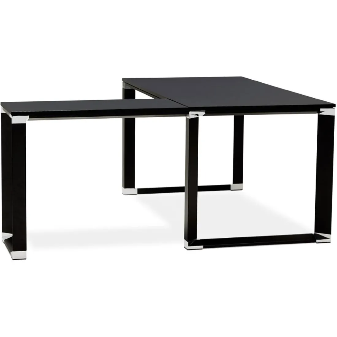 Bureau de direction en angle design 'XLINE' en bois noir