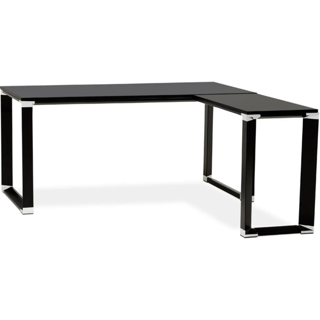 Bureau de direction en angle design 'XLINE' en bois noir