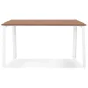 Bureau droit design 'AMADEUS' en bois finition Noyer et métal blanc
