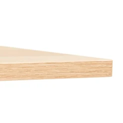 Bureau droit design 'AMADEUS' en bois finition naturelle et métal noir