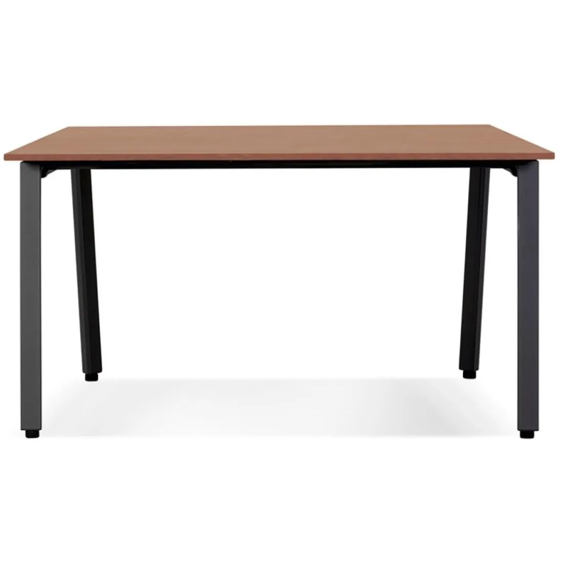 Bureau droit design 'AMADEUS' en bois finition Noyer et métal noir