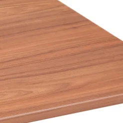 Bureau droit design 'AMADEUS' en bois finition Noyer et métal noir