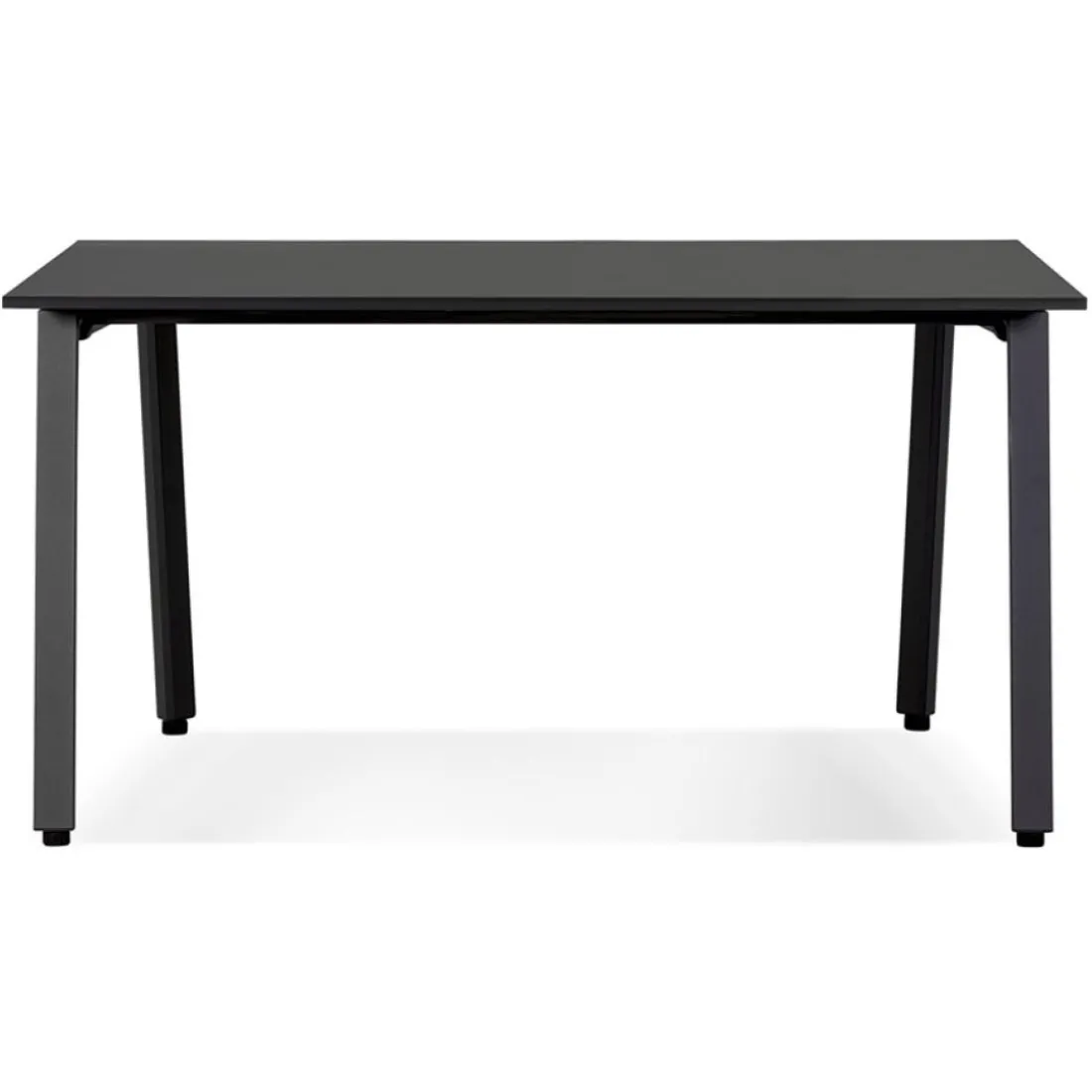 Bureau droit design 'AMADEUS' en bois et métal noir