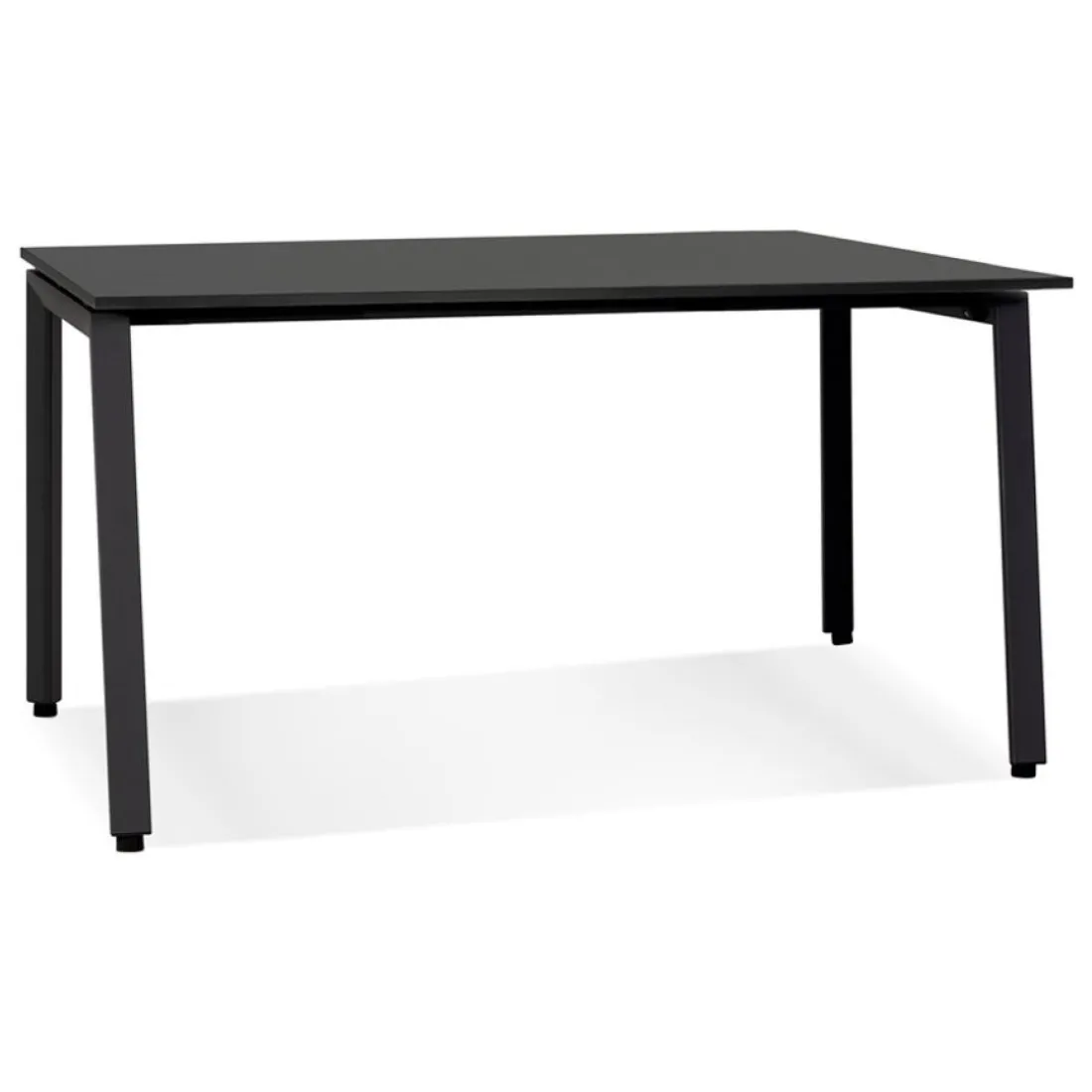 Bureau droit design 'AMADEUS' en bois et métal noir