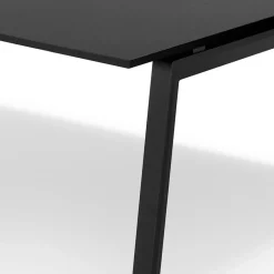 Bureau droit design 'AMADEUS' en bois et métal noir