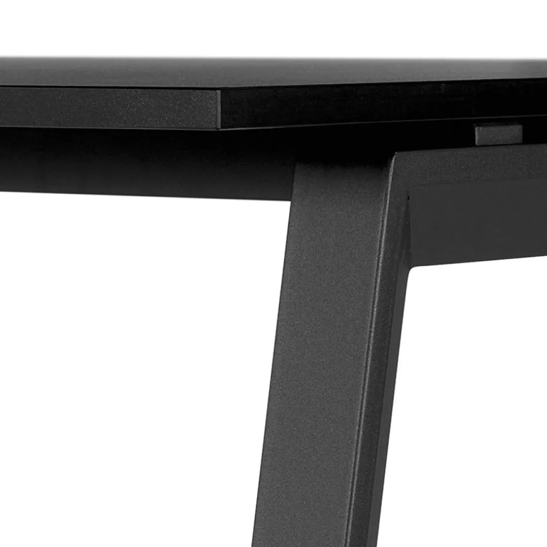 Bureau droit design 'AMADEUS' en bois et métal noir
