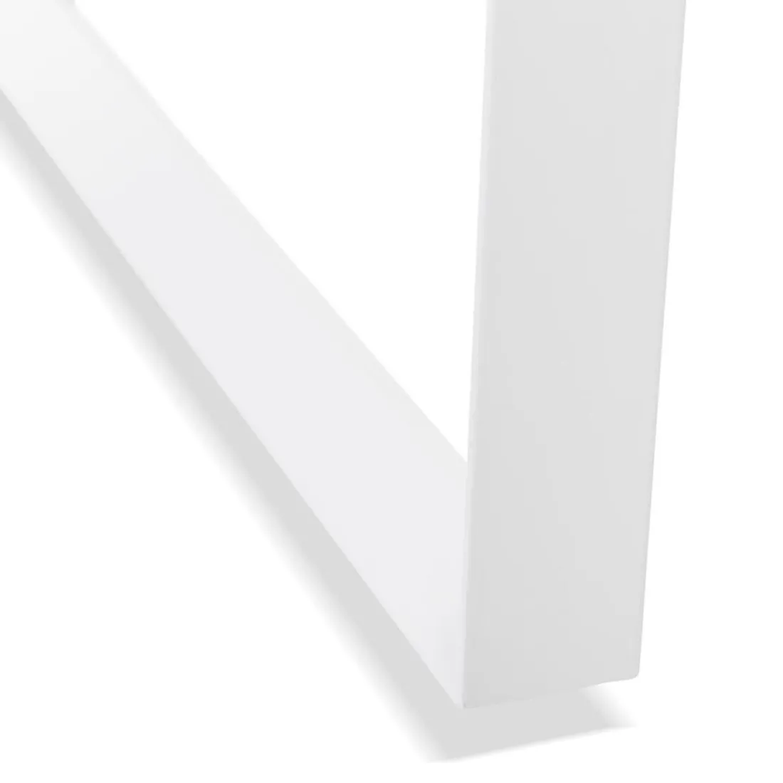 Bureau droit design 'BAKUS' en bois finition naturelle et métal blanc