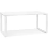 Bureau droit design 'BAKUS' en bois et métal blanc