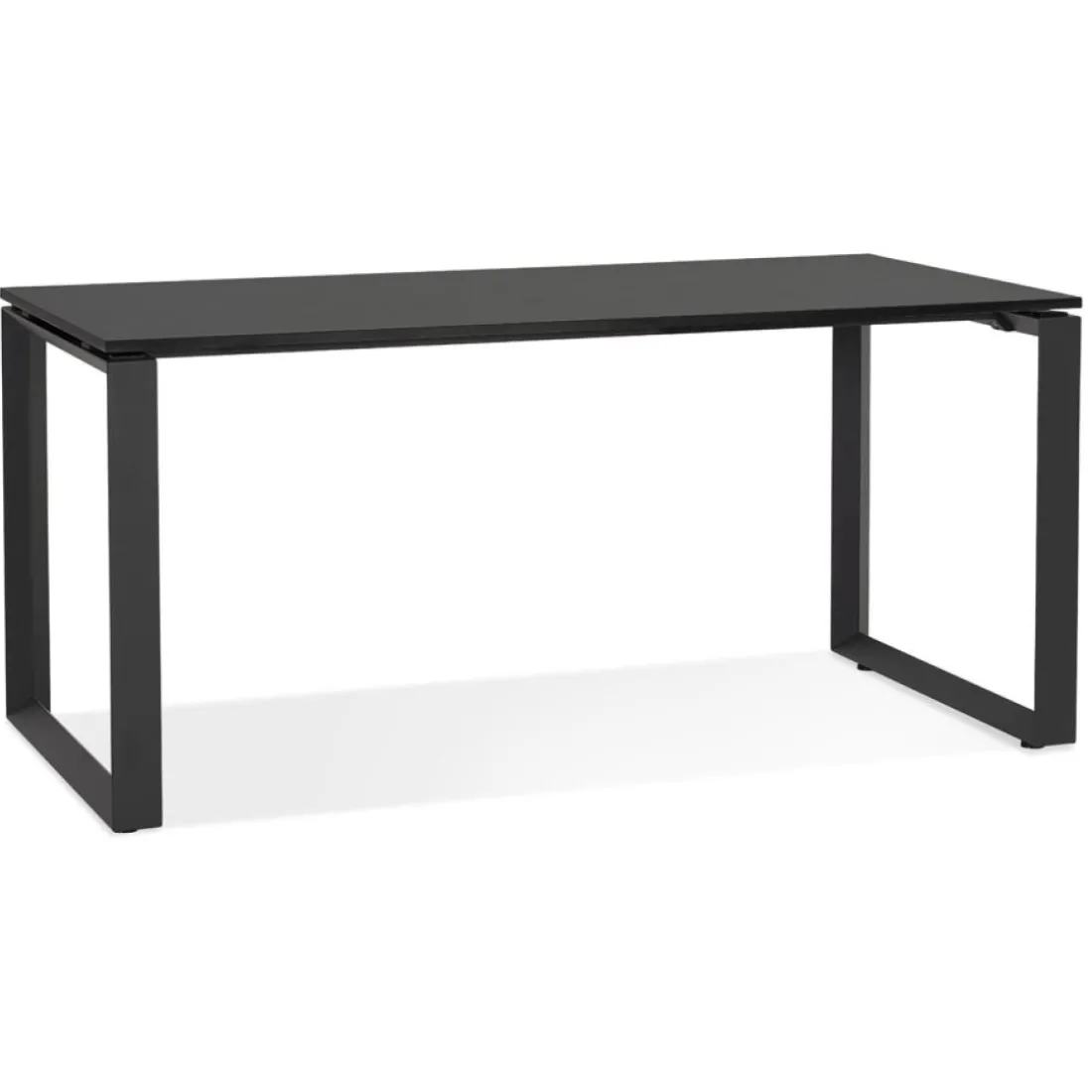 Bureau droit design 'BAKUS' en bois et métal noir