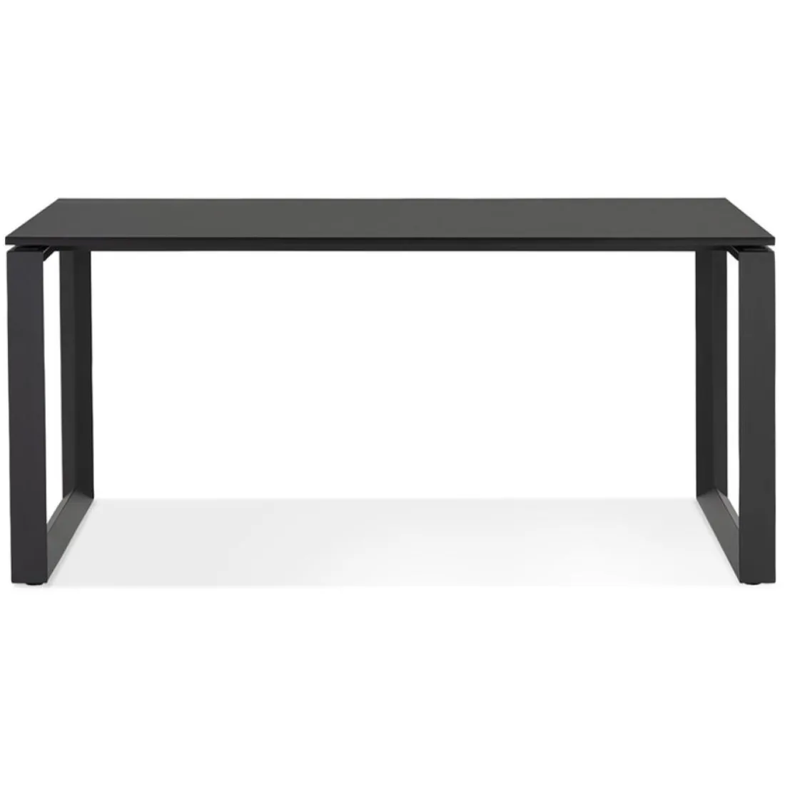 Bureau droit design 'BAKUS' en bois et métal noir