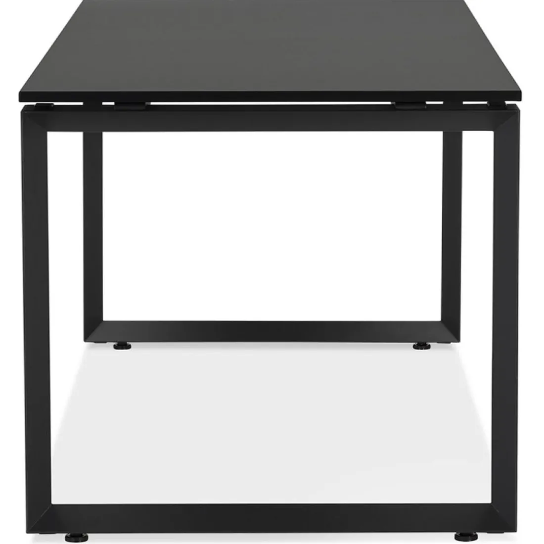 Bureau droit design 'BAKUS' en bois et métal noir