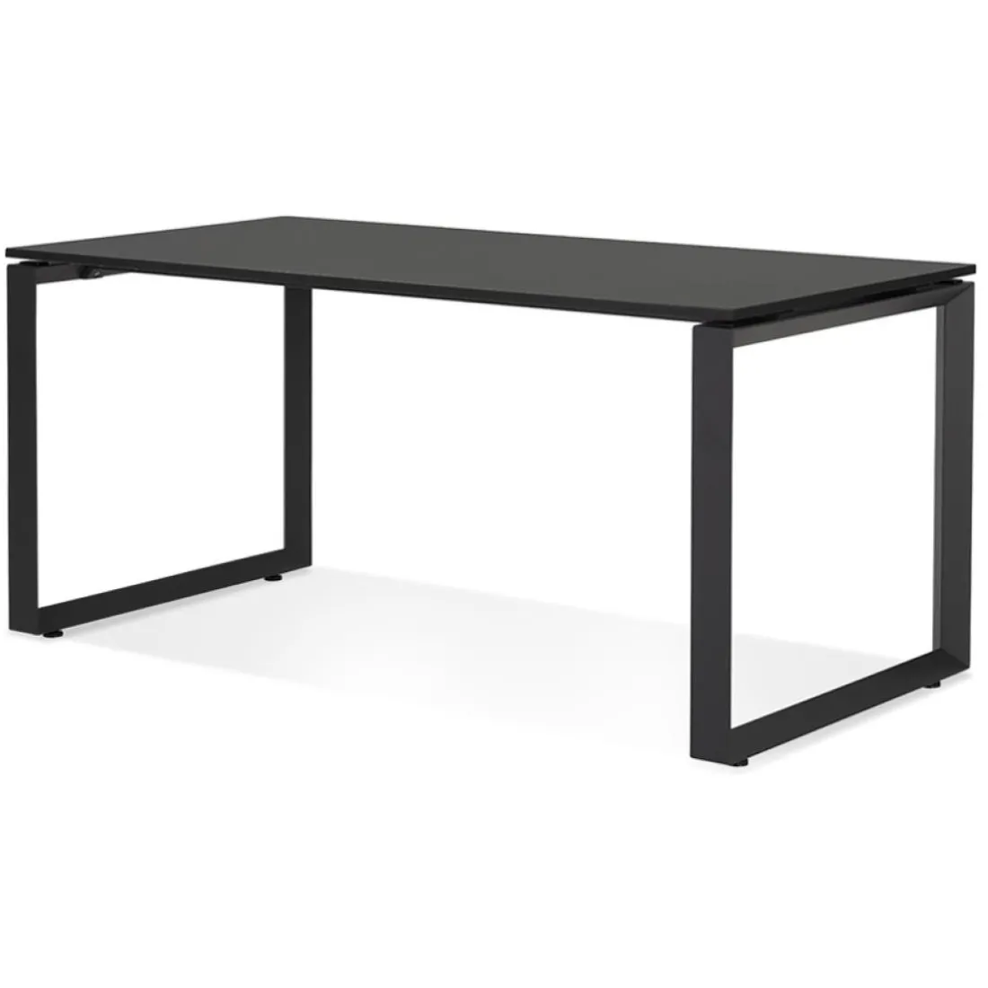 Bureau droit design 'BAKUS' en bois et métal noir