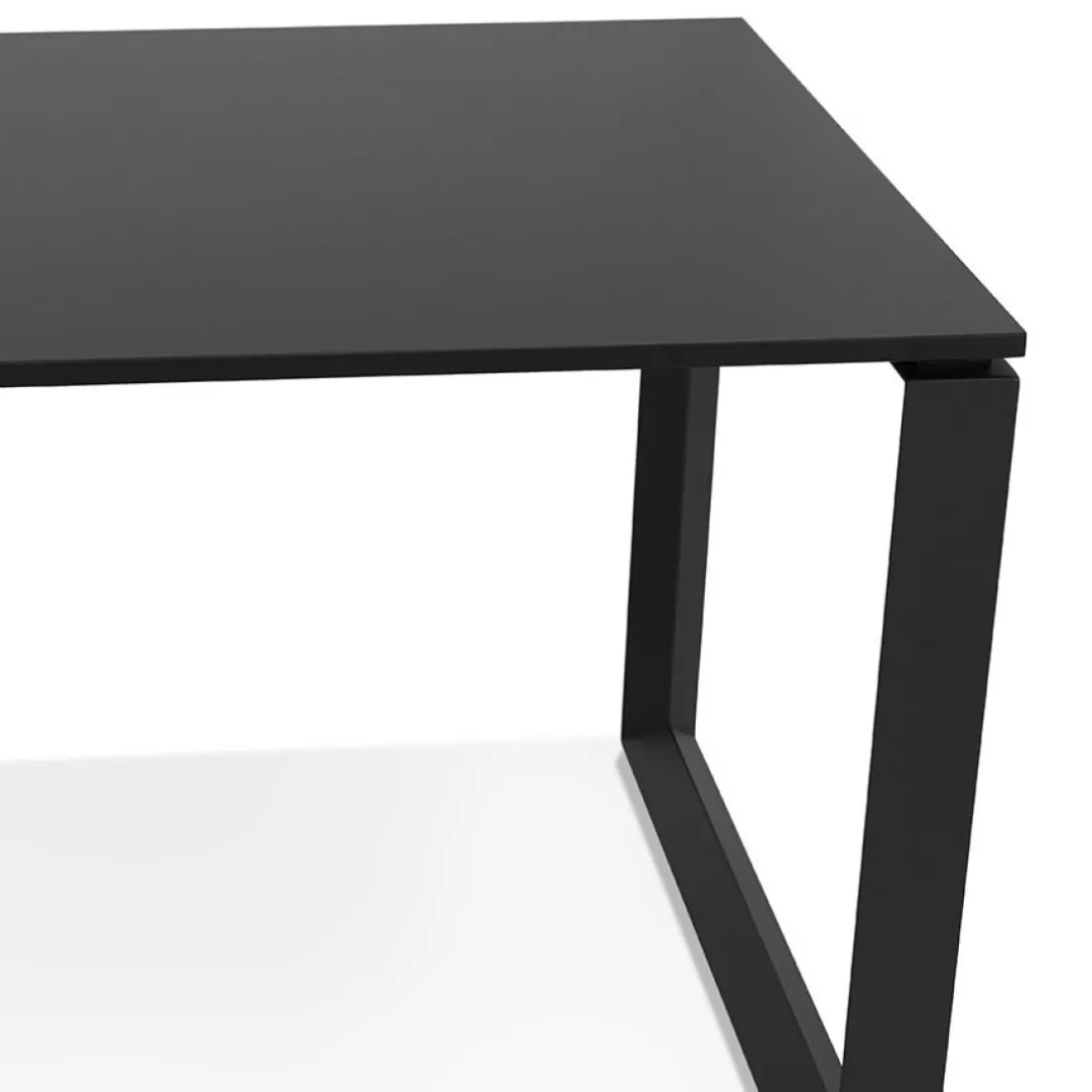 Bureau droit design 'BAKUS' en bois et métal noir