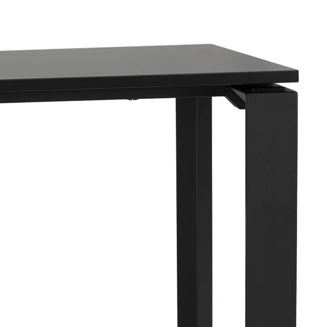 Bureau droit design 'BAKUS' en bois et métal noir