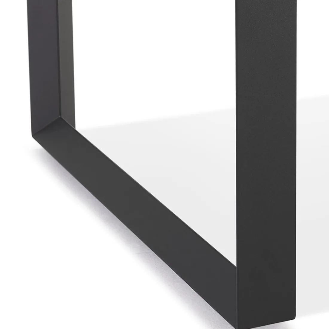 Bureau droit design 'BAKUS' en verre et métal noir