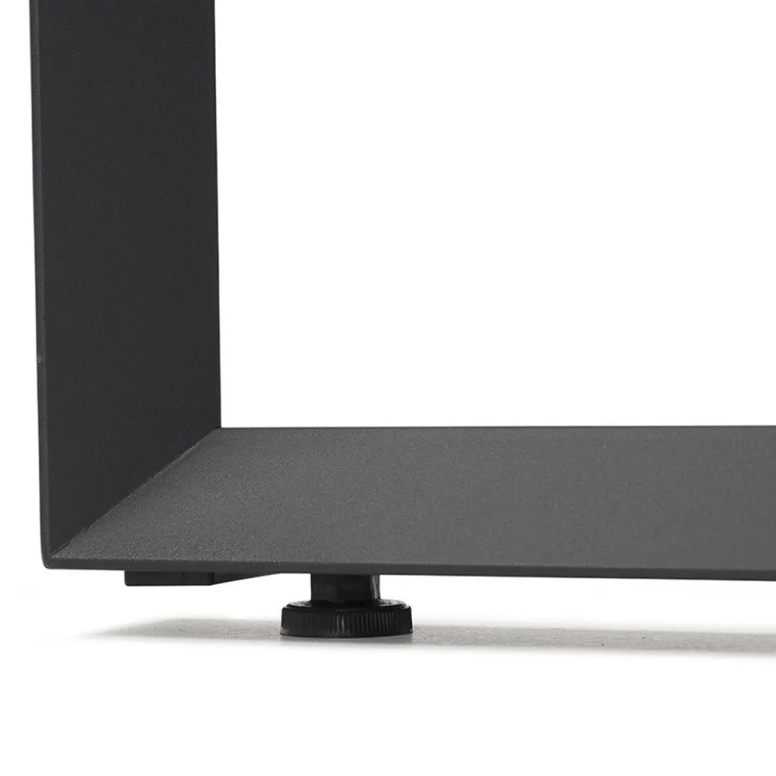 Bureau droit design 'BAKUS' en verre et métal noir