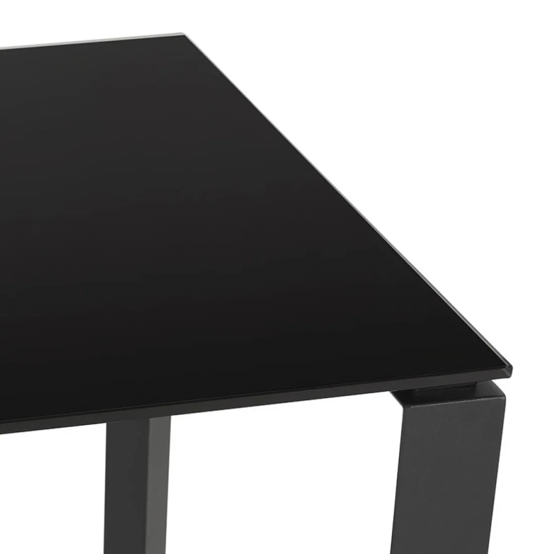 Bureau droit design 'BAKUS' en verre et métal noir
