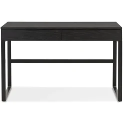 Bureau droit design 'DOMINIK' en bois et métal noir