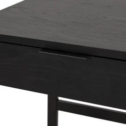 Bureau droit design 'DOMINIK' en bois et métal noir