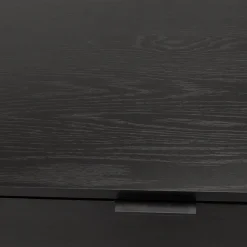Bureau droit design 'DOMINIK' en bois et métal noir