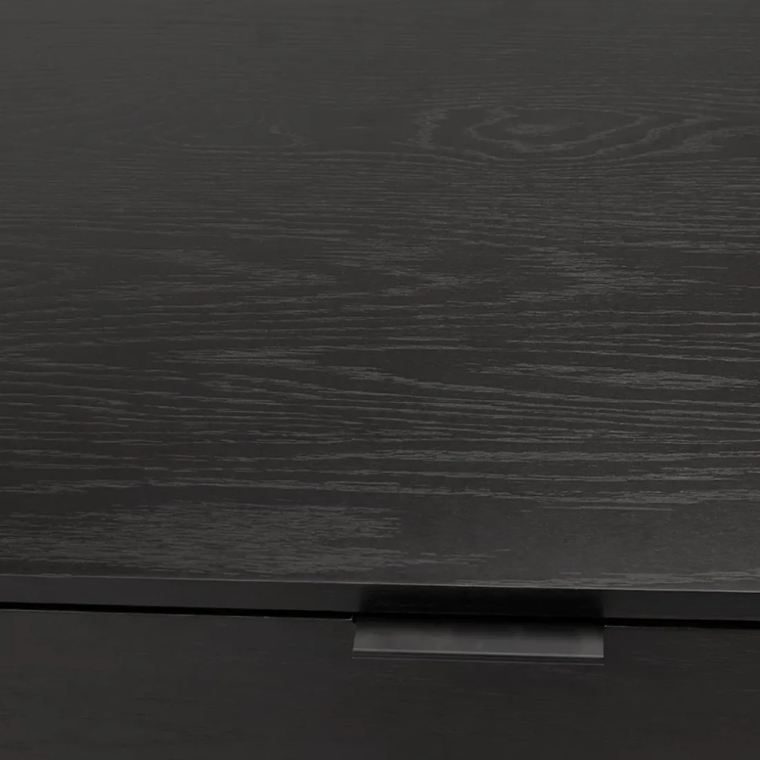 Bureau droit design 'DOMINIK' en bois et métal noir