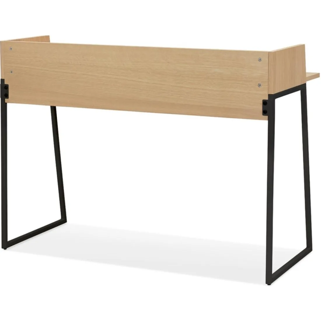 Bureau droit design 'SALMON' en bois finition naturelle et métal noir
