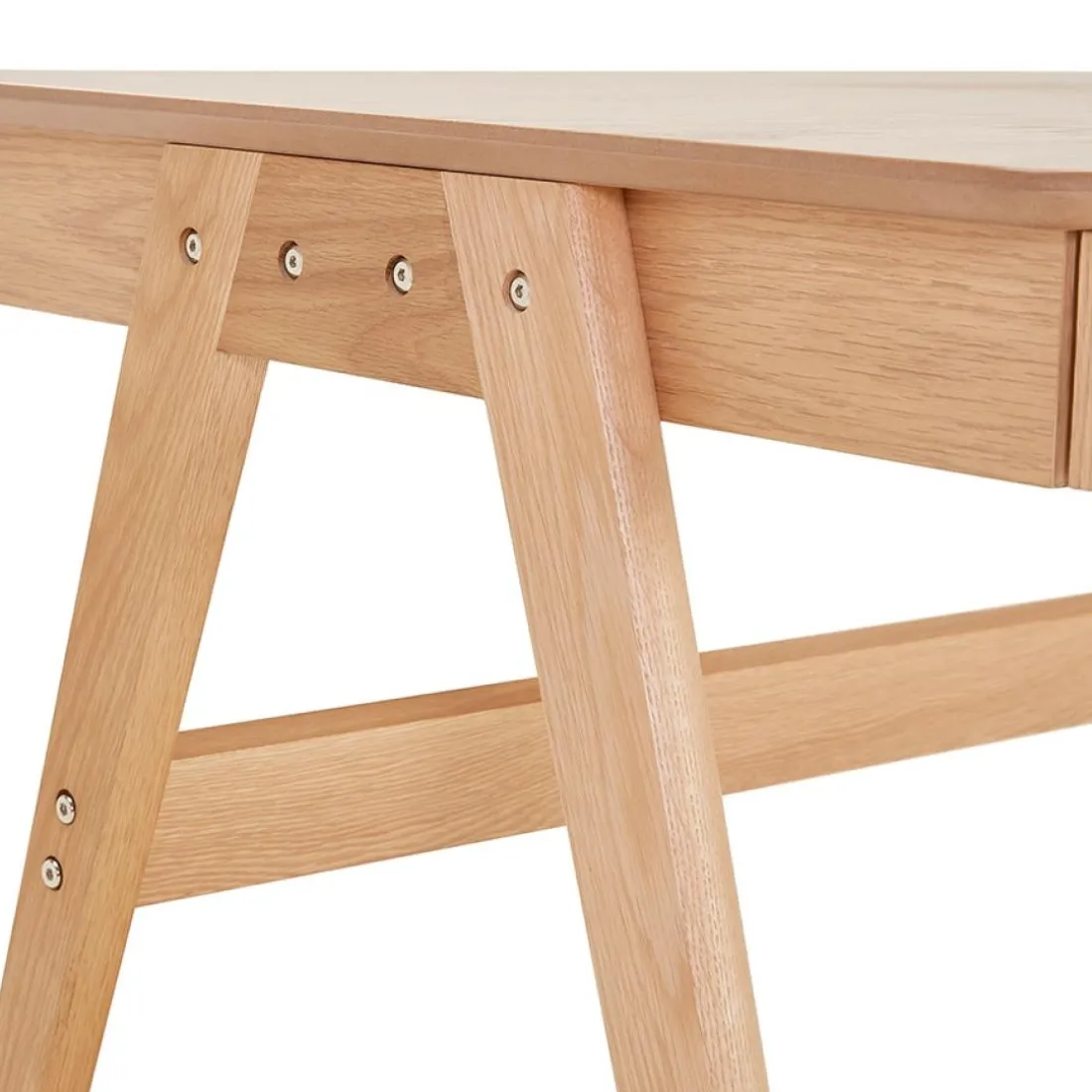 Bureau droit design 'SIROKO' en bois naturel