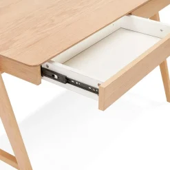 Bureau droit design 'SIROKO' en bois naturel