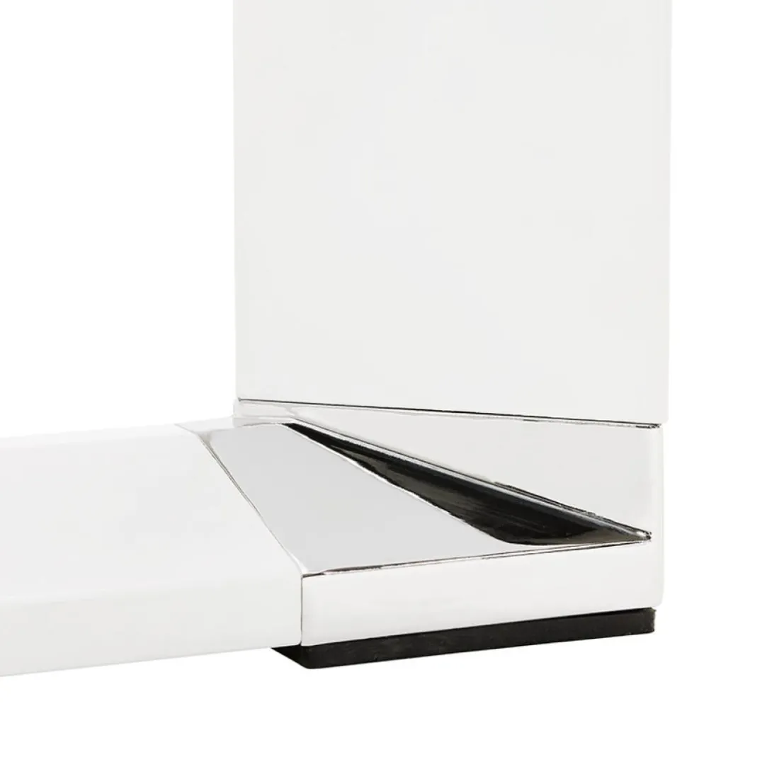 Bureau droit design 'XLINE' en bois finition naturelle et métal blanc