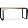 Bureau droit design 'XLINE' en bois finition naturelle et métal noir