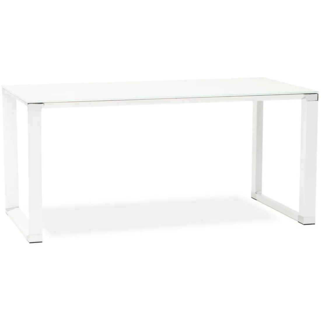 Bureau droit design 'XLINE' en verre blanc