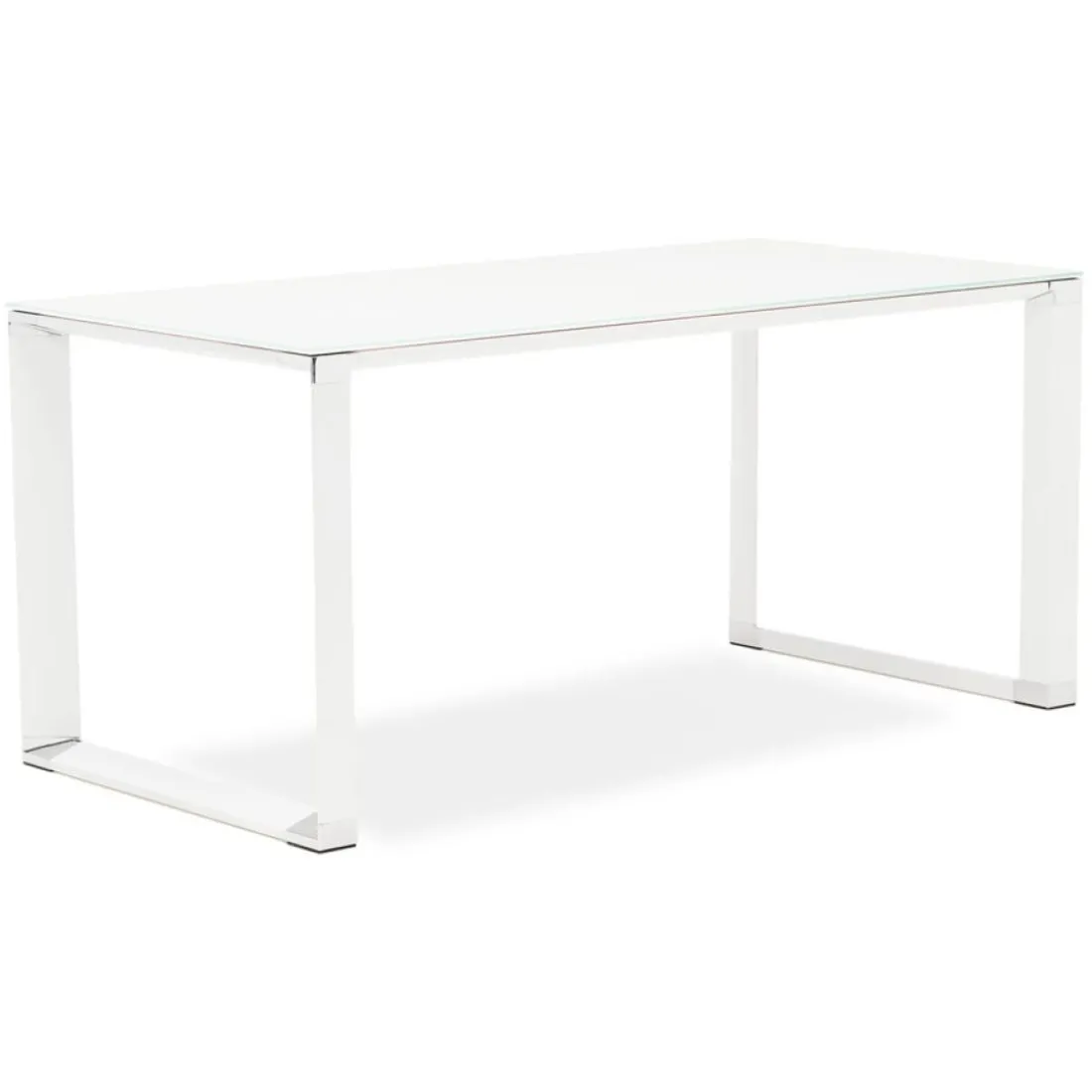 Bureau droit design 'XLINE' en verre blanc