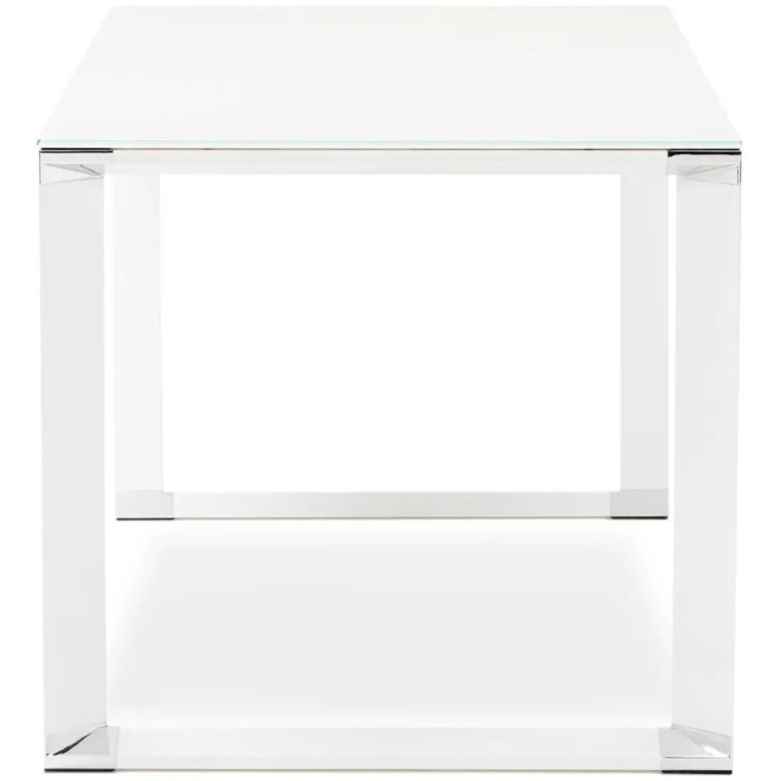 Bureau droit design 'XLINE' en verre blanc