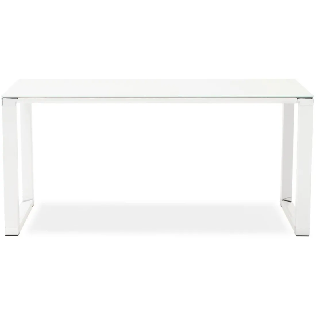 Bureau droit design 'XLINE' en verre blanc