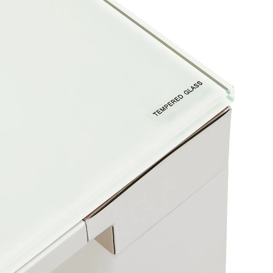 Bureau droit design 'XLINE' en verre blanc