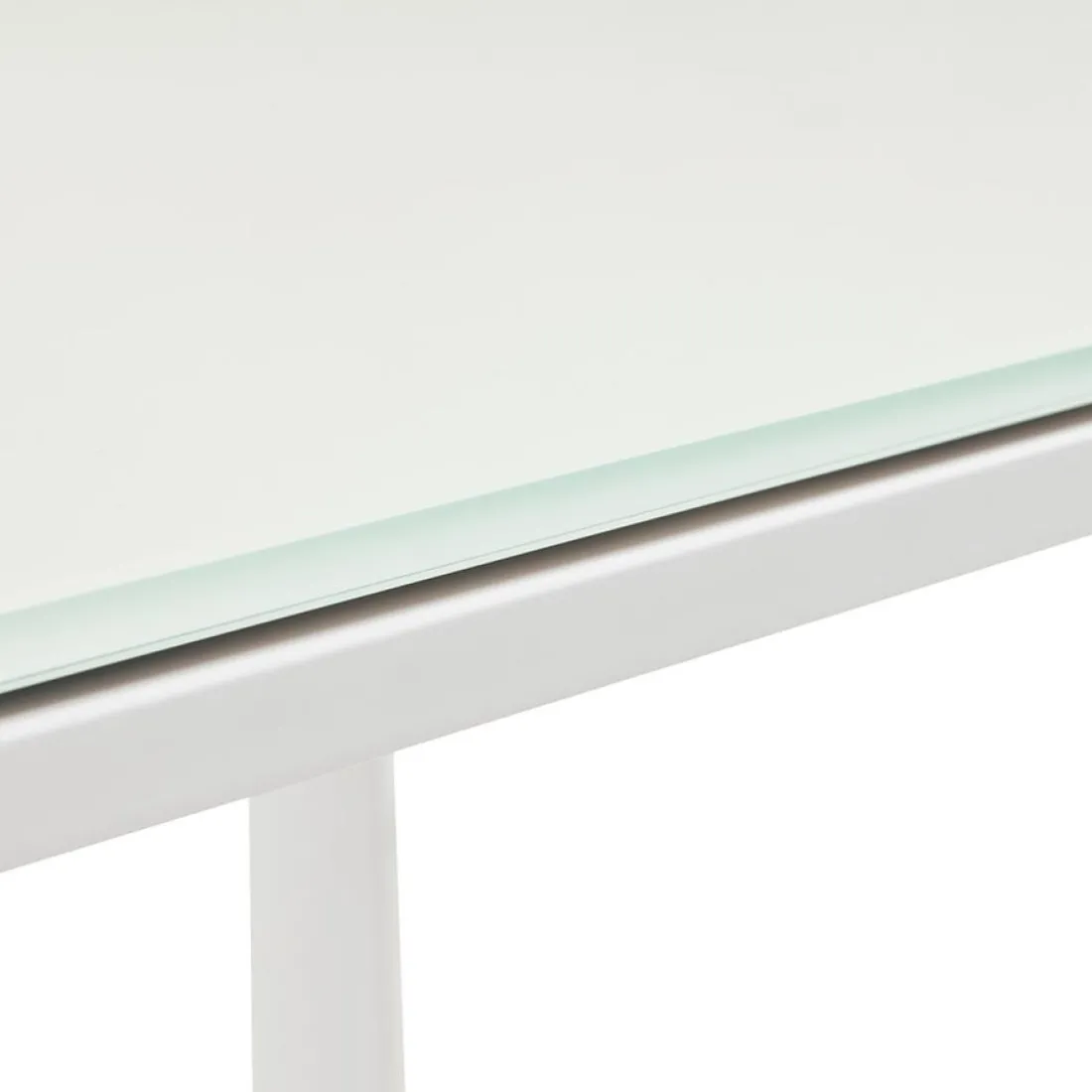 Bureau droit design 'XLINE' en verre blanc