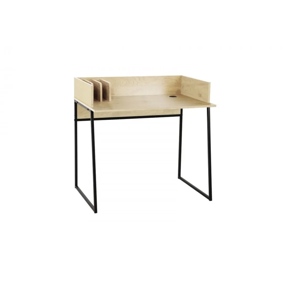 Bureau en métal noir et plateaux en bois Style Industriel