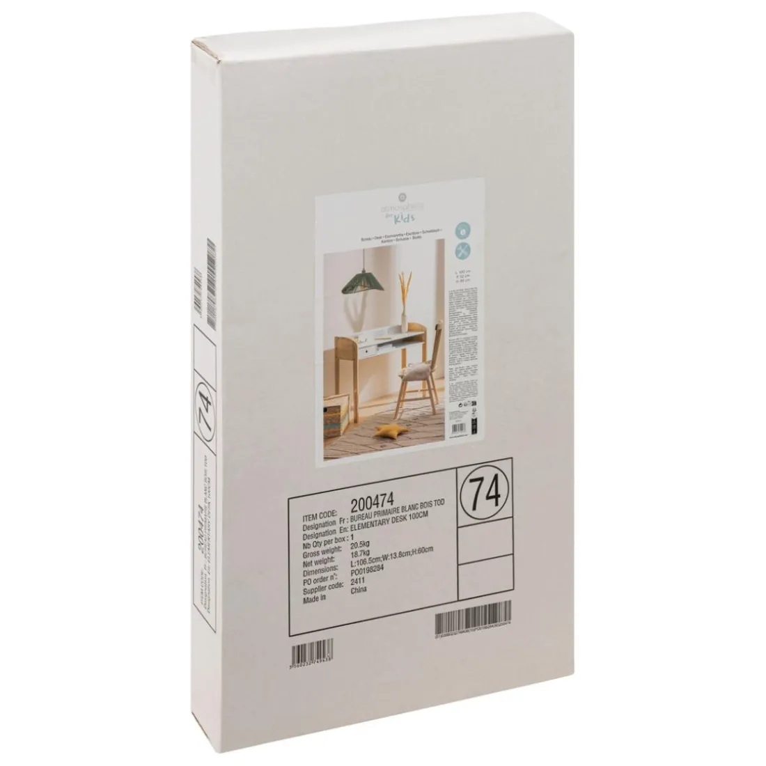 Bureau enfant L100cm blanc en bois