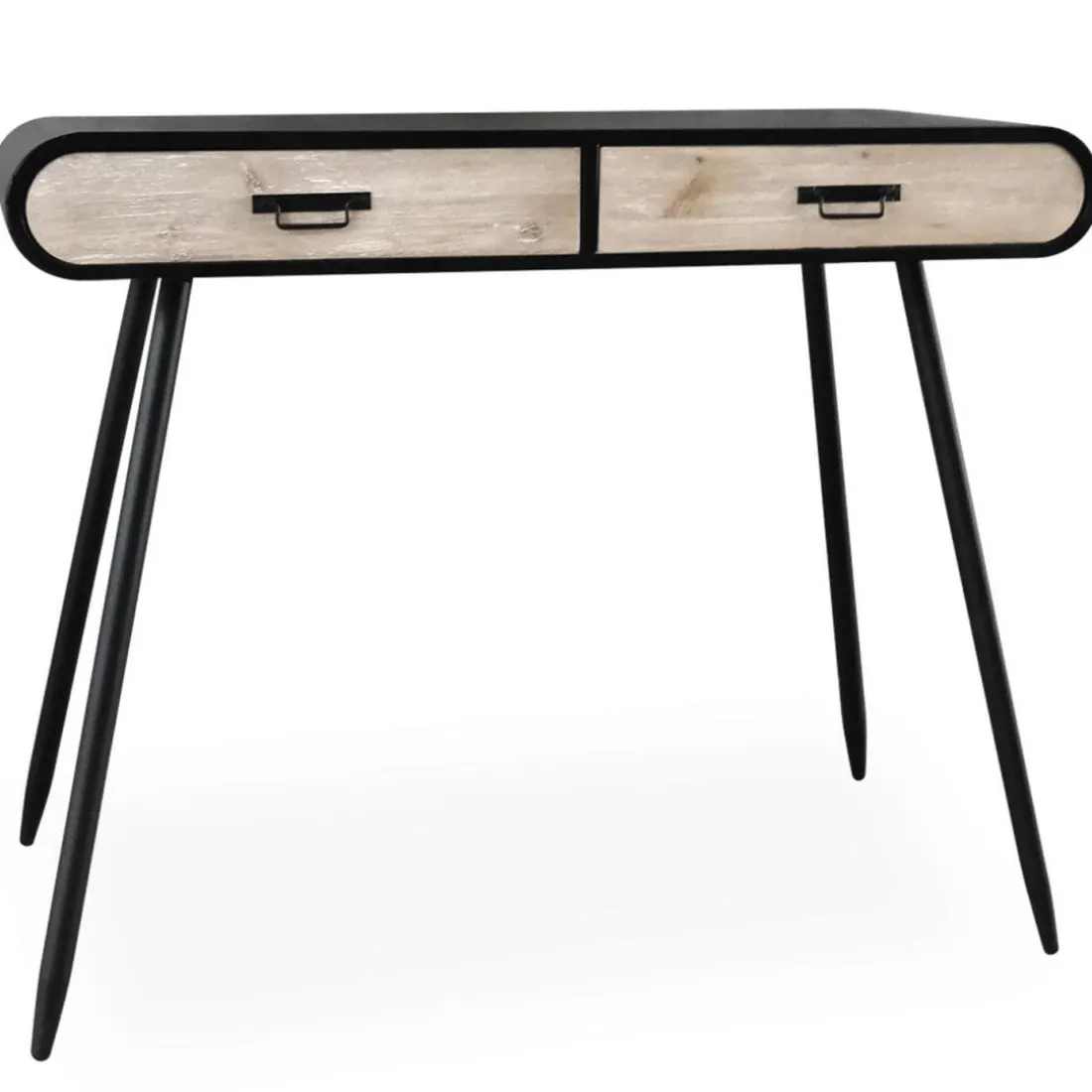 Bureau Métal Noir 2 Tiroirs MAXIME