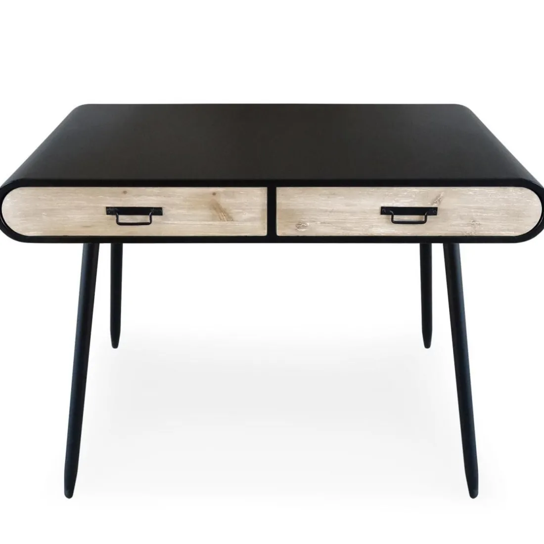 Bureau Métal Noir 2 Tiroirs MAXIME