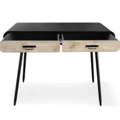 Bureau Métal Noir 2 Tiroirs MAXIME