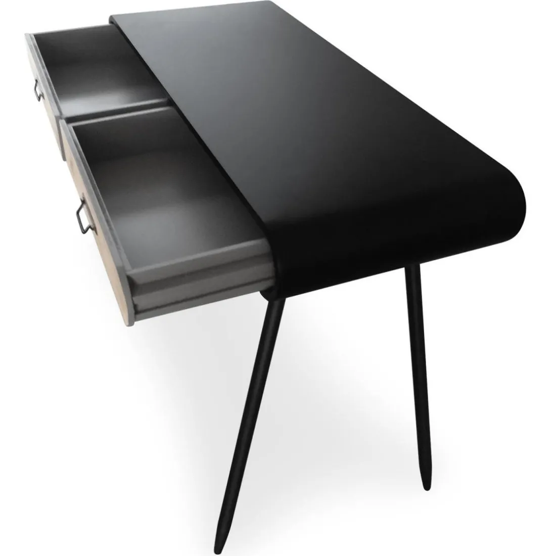 Bureau Métal Noir 2 Tiroirs MAXIME