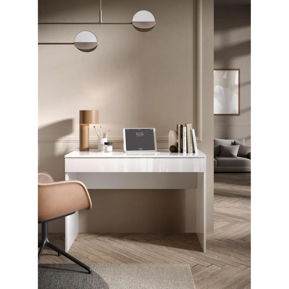 Bureau Panneau de particules blanc