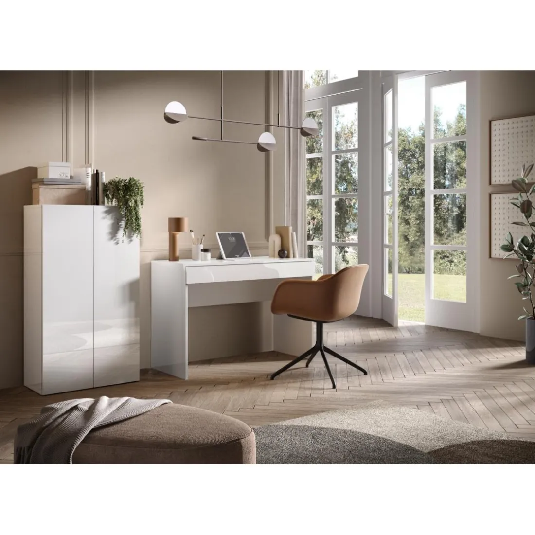 Bureau Panneau de particules blanc
