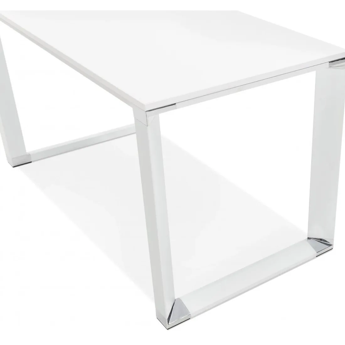Bureau Piétement en Métal Blanc CESARO Blanc