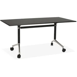 Bureau pliant 'FLEXO' noir sur roulettes